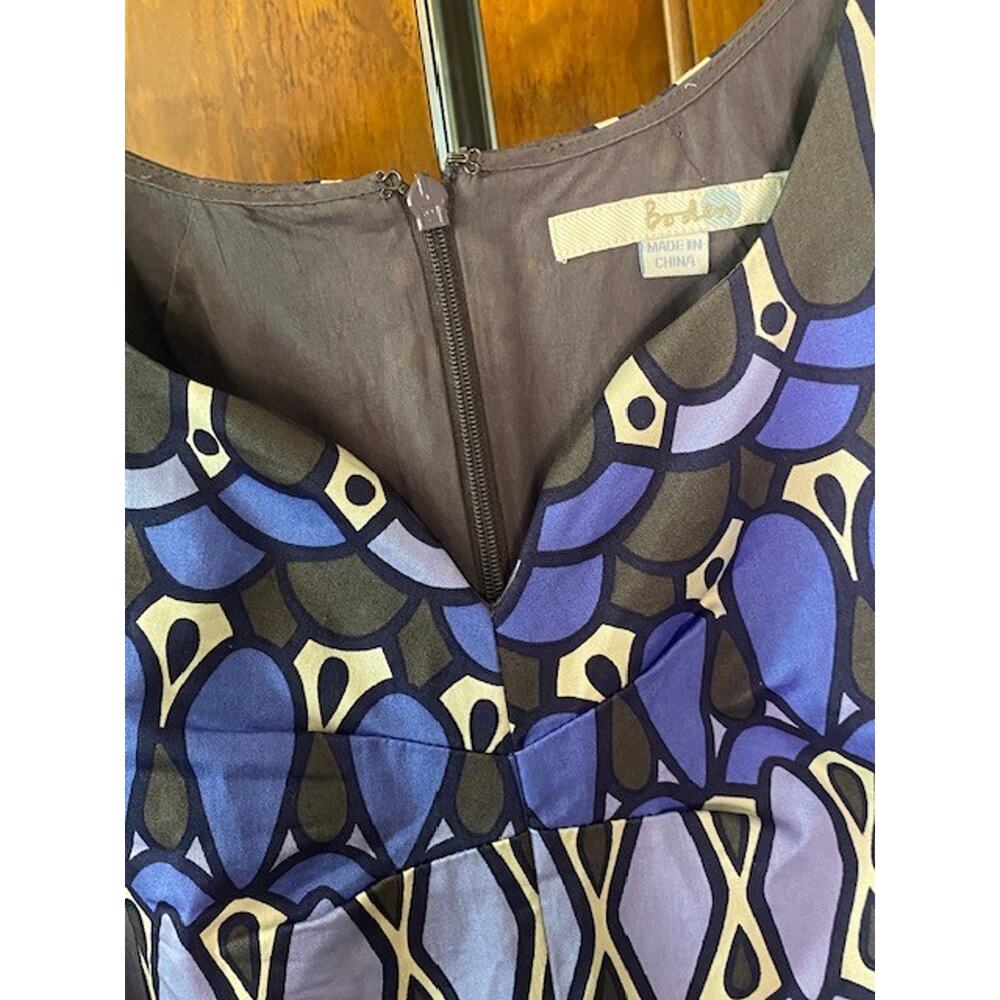 Boden Women’s Sheath Dress Size 12R Blue/Purp Geom Print Sleeveless Knee Length - Picture 7 of 8